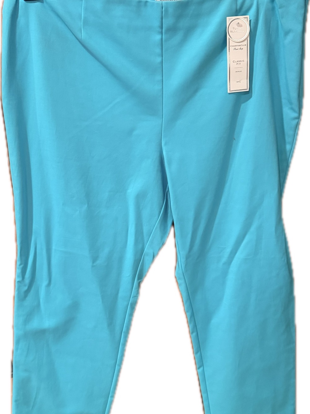 Charter Club Turquoise Tummy Slimming Classic Fit Ankle Pants